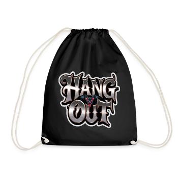 Hang Out Bat Horror Saying For Dark - Drawstring Bag - black - Front