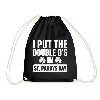 Double Ds St Paddy's Day Tee - Drawstring Bag - black - Front