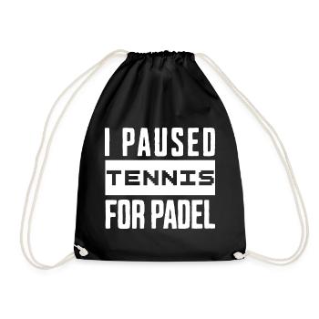 Tennis & Padel Hoodie or Cup for Padel Players - Drawstring Bag - black - Front