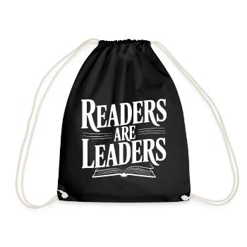 Readers are Leaders - Drawstring Bag - black - Front