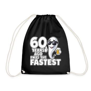 Il y a 60 ans, l’anniversaire le plus rapide et drôle - Sac de sport léger - noir - Devant