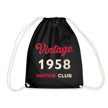 Cadeau vintage de l’année de naissance rétro du Motor Club 1958 - Sac de sport léger - noir - Devant