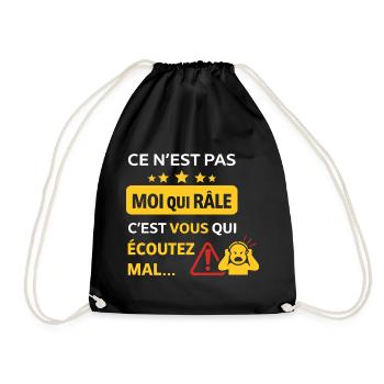 Ce n'est pas moi qui râle - Humour râleur - Sac de sport léger - noir - Devant
