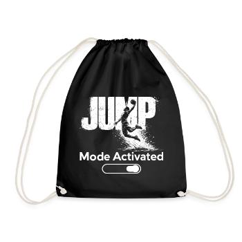 Jump Mode Activated Shirt Basketball Dunk - Drawstring Bag - black - Front