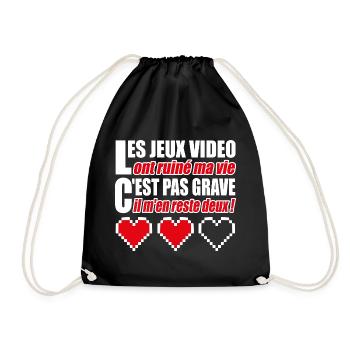 Les jeux vidéo ont ruiné ma vie humour gamer - Sac de sport léger - noir - Devant