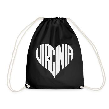 Virginia Heart Design - Drawstring Bag - black - Front