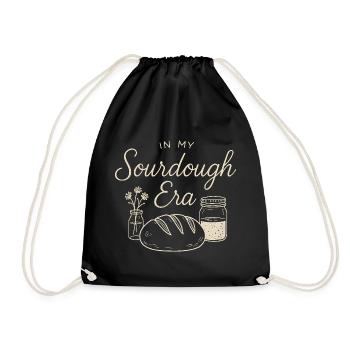 Baking Baker Sourdough In My Sourdough Era - Drawstring Bag - black - Front