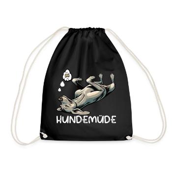 Hundemüde Weimaraner Weimaranerhalter Silbergeist - Turnbeutel - Schwarz - Vorne