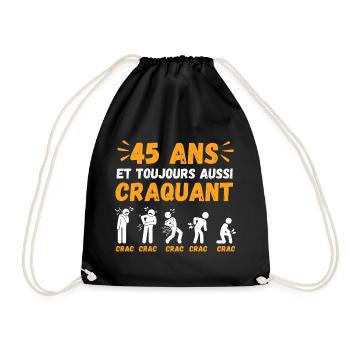 45 Ans Toujours Aussi Craquant Humour Crac - Sac de sport léger - noir - Devant