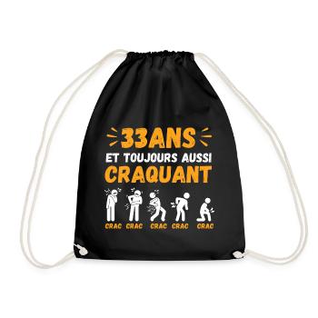 33 Ans Toujours Aussi Craquant Humour Crac - Sac de sport léger - noir - Devant