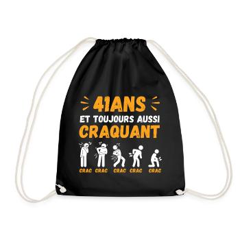 41 Ans Toujours Aussi Craquant Humour Crac - Sac de sport léger - noir - Devant