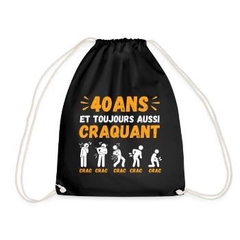 40 Ans Toujours Aussi Craquant Humour Crac - Sac de sport léger - noir - Devant