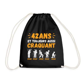 42 Ans Toujours Aussi Craquant Humour Crac - Sac de sport léger - noir - Devant