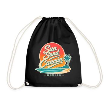 Cadeaux de vacances à la plage, Soleil Sand Cancun Mexique - Sac de sport léger - noir - Devant