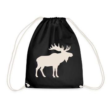 Elk - Drawstring Bag - black - Front