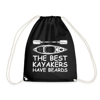 The best kayakers have beards - Funny Kayaker - Drawstring Bag - black - Front