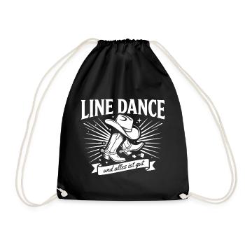 Line Dance Cowboy Boots Grafik - Turnbeutel - Schwarz - Vorne