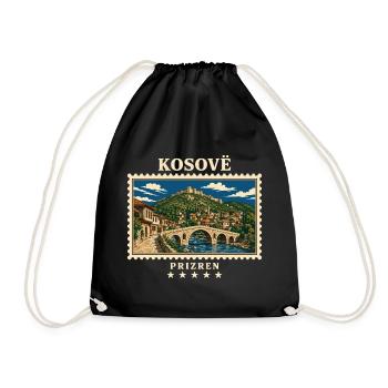 Kosovo Prizren Vintage Reisemarke - Turnbeutel - Schwarz - Vorne
