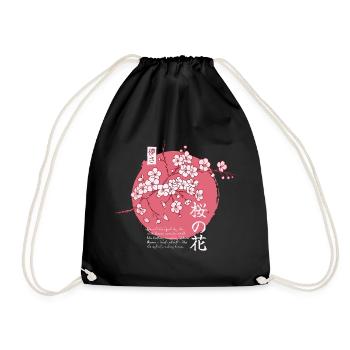 Ephemeral Blossom: Japanese Sakura - Turnbeutel - Schwarz - Vorne