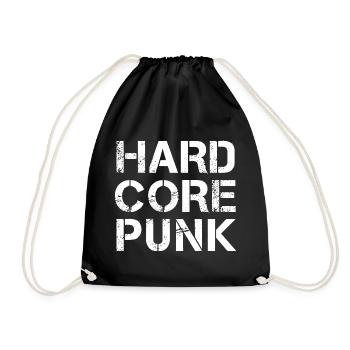 Hardcore Punk Distressed Typography - Drawstring Bag - black - Front
