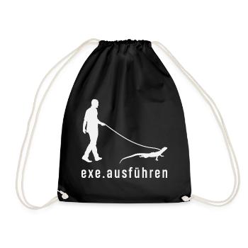 Exe Ausführen Informatiker - Turnbeutel - Schwarz - Vorne