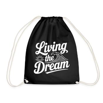 Living The Dream - Drawstring Bag - black - Front