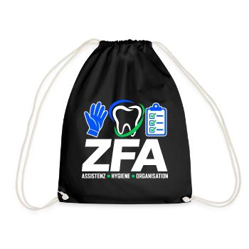ZFA – Assistenz Hygiene Organisation - Turnbeutel - Schwarz - Vorne