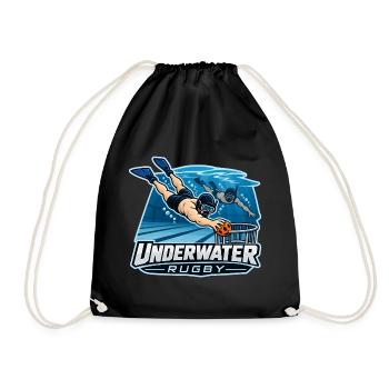 Unterwasser Rugby Cartoonlogo - Turnbeutel - Schwarz - Vorne
