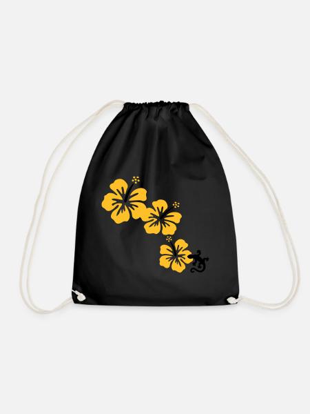 Hibiscus avec GECKO - Sac de sport léger - noir