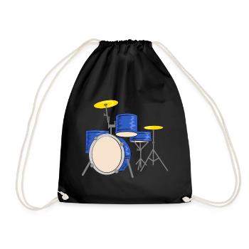 schlagzeug drummer musiker - Turnbeutel - Schwarz - Vorne