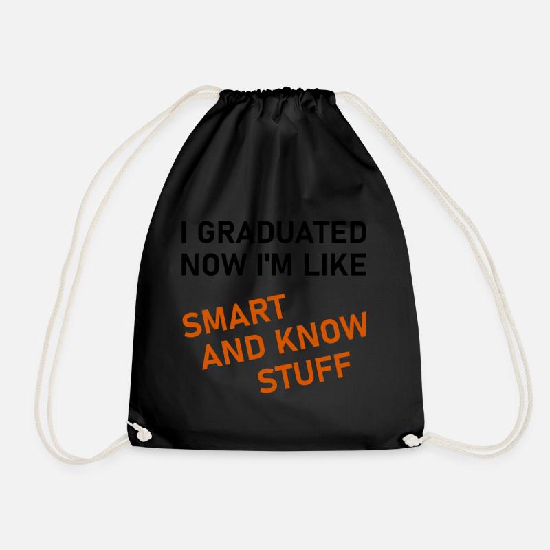 I Graduated - Drawstring Bag - black