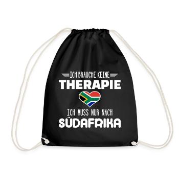 Südafrika - Turnbeutel - Schwarz - Vorne