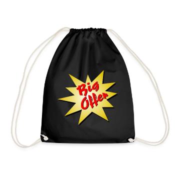 Offer / Angebot / Big Offer - Turnbeutel - Schwarz - Vorne