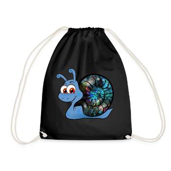 sweet Opal Snail - süsse Opal Schnecke - Drawstring Bag - black - Front