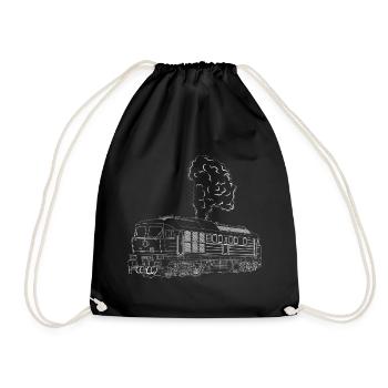 Ludmilla Lok Diesel Locomotive Taiga Drum BR 130 BR 132 - Drawstring Bag - black - Front