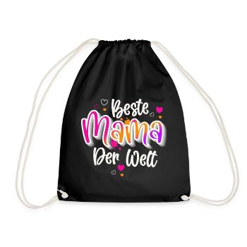 Beste Mama Der Welt - Turnbeutel - Schwarz - Vorne