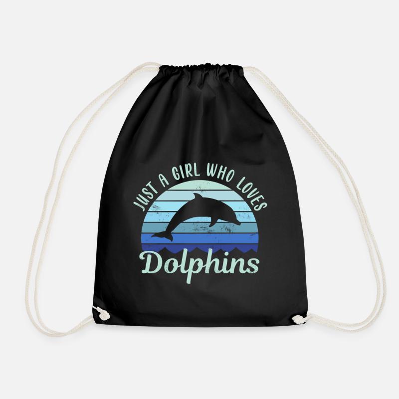 Delfin Delphin - Turnbeutel - Schwarz