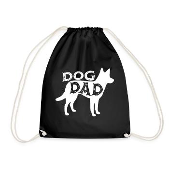 DOG DAD - toller Spruch Hundebesitzer - Turnbeutel - Schwarz - Vorne