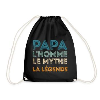 Papa Homme Mythe Légende - Sac de sport léger - noir - Devant