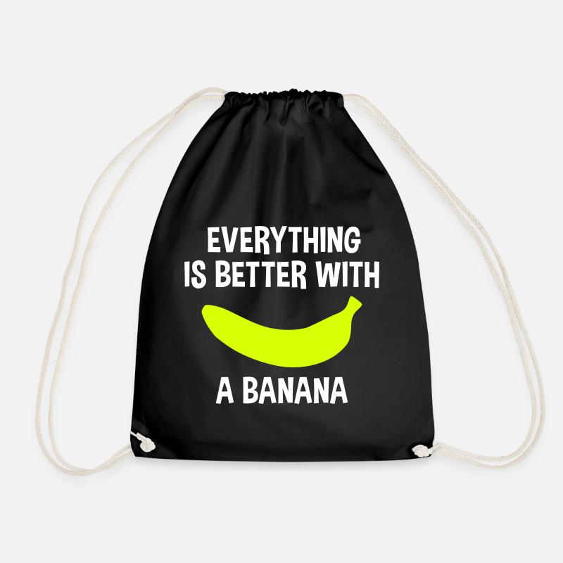 Everything is better with a banana (Banane) - Turnbeutel - Schwarz