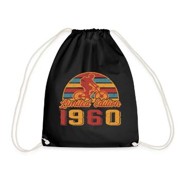 Cyclist Cyclists Birthday 1960 - Drawstring Bag - black - Front