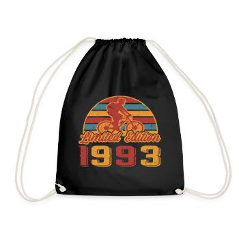 Fahrrad Fahrräder Bike Geburtstag Baujahr 1993 - Turnbeutel - Schwarz - Vorne