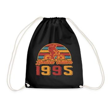 Mountainbike Fahrradfahrer Geburtstag Baujahr 1995 - Turnbeutel - Schwarz - Vorne
