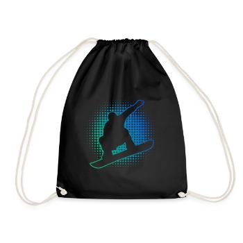Snowboard Herren Wintersport Snowboarding Damen - Turnbeutel - Schwarz - Vorne