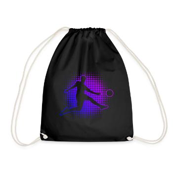 Women's Men's Footballers Playing Football - Drawstring Bag - black - Front