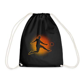 Men's Football Players Footballers Playing Football - Drawstring Bag - black - Front