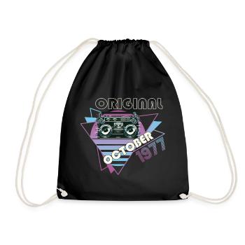 Millésime 1977 45e anniversaire Cadeau Cassette Rétro - Sac de sport léger - noir - Devant