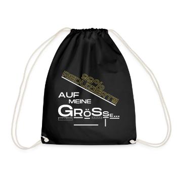 Größe, witzige Sprüche, klein - Turnbeutel - Schwarz - Vorne