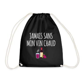 Jamais sans mon vin chaud - Sac de sport léger - noir - Devant