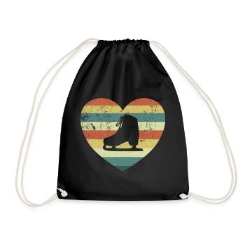 Ice Skating Figure Skating Vintage - Drawstring Bag - black - Front